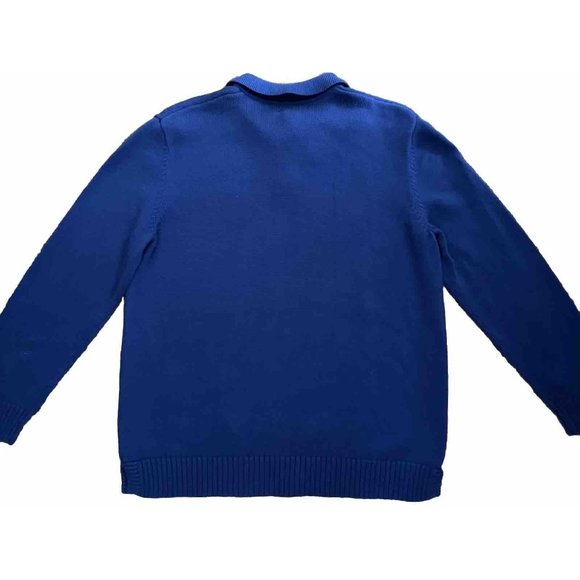 Lauren Ralph Lauren Women's Royal Blue Embroidered Collared Sweater Large - Picture 2 of 5